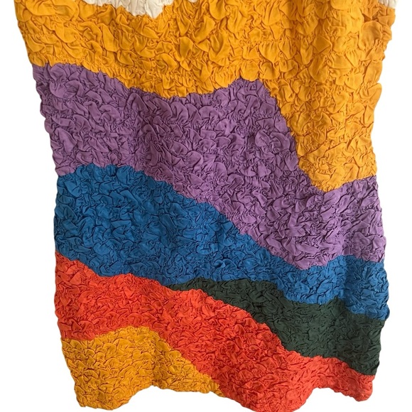 Mara Hoffman Laura Dress in Meadow Colorblock Print Medium - Picture 4 of 8